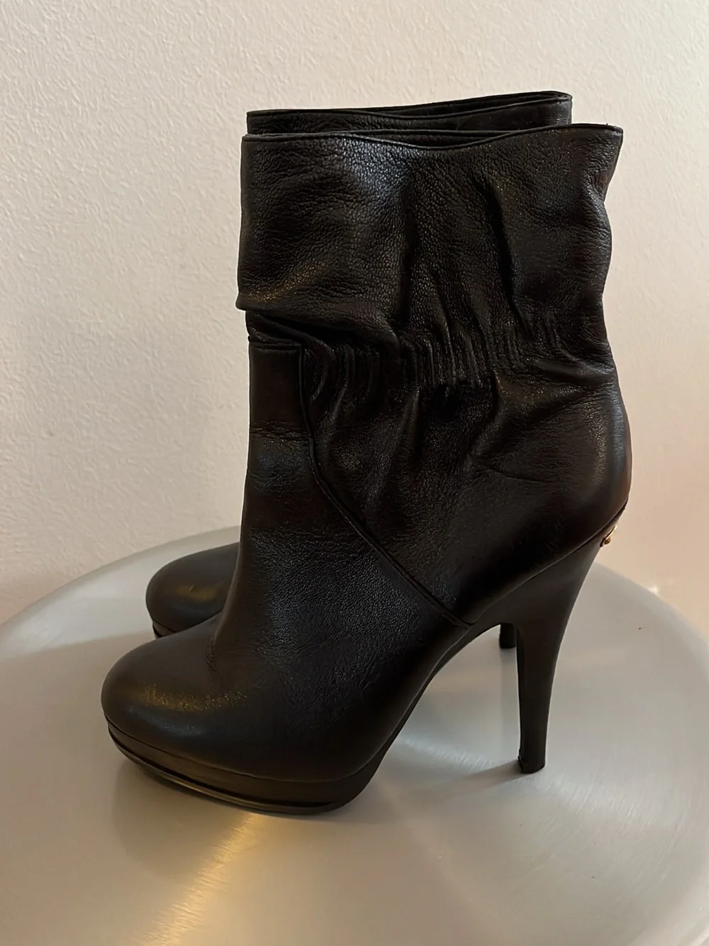 NWOT Michael Kors Black Leather Platform High Heel Ankle Boots Size 7M